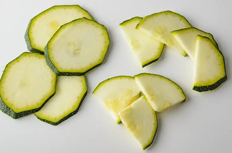 Various zucchini slices