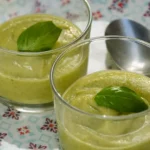 Chilled zucchini soupe with preserved lemon and basil recipe