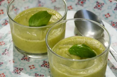 Chilled zucchini soupe with preserved lemon and basil recipe