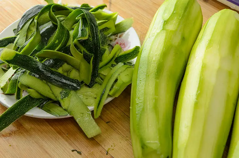 Peel zucchini