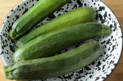 weighing the zucchini